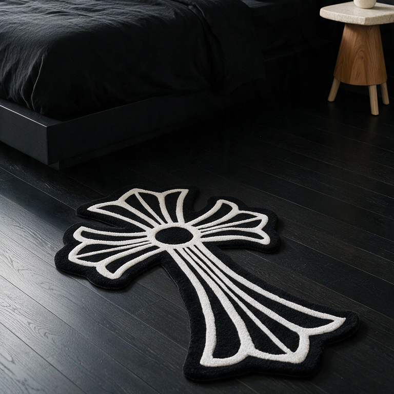 Black Cross Rug