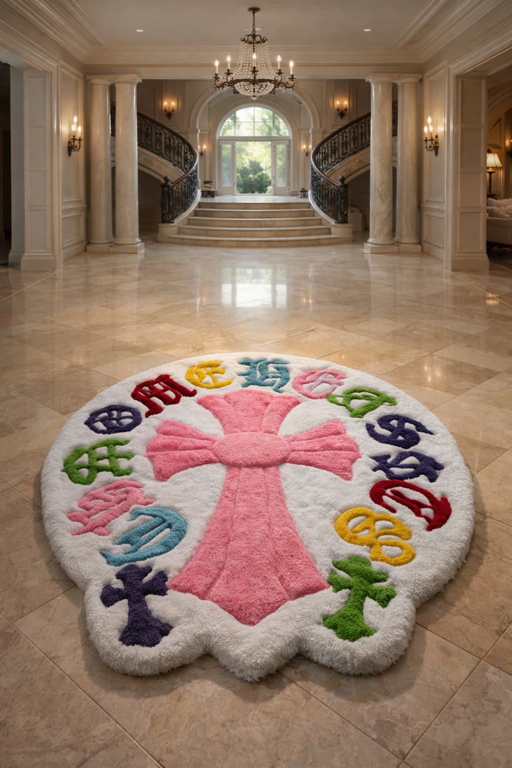 Colorful 3D Cross Rug