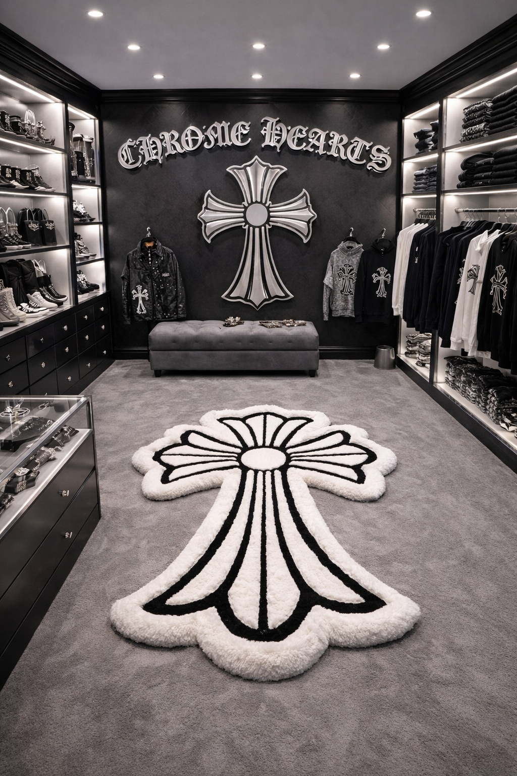 Lined Cross Rug
