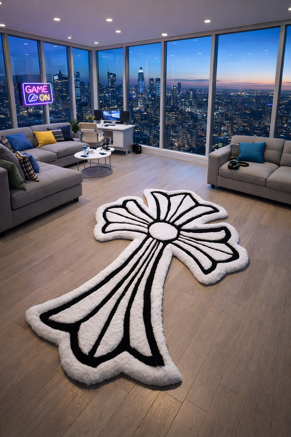 Lined Cross Rug