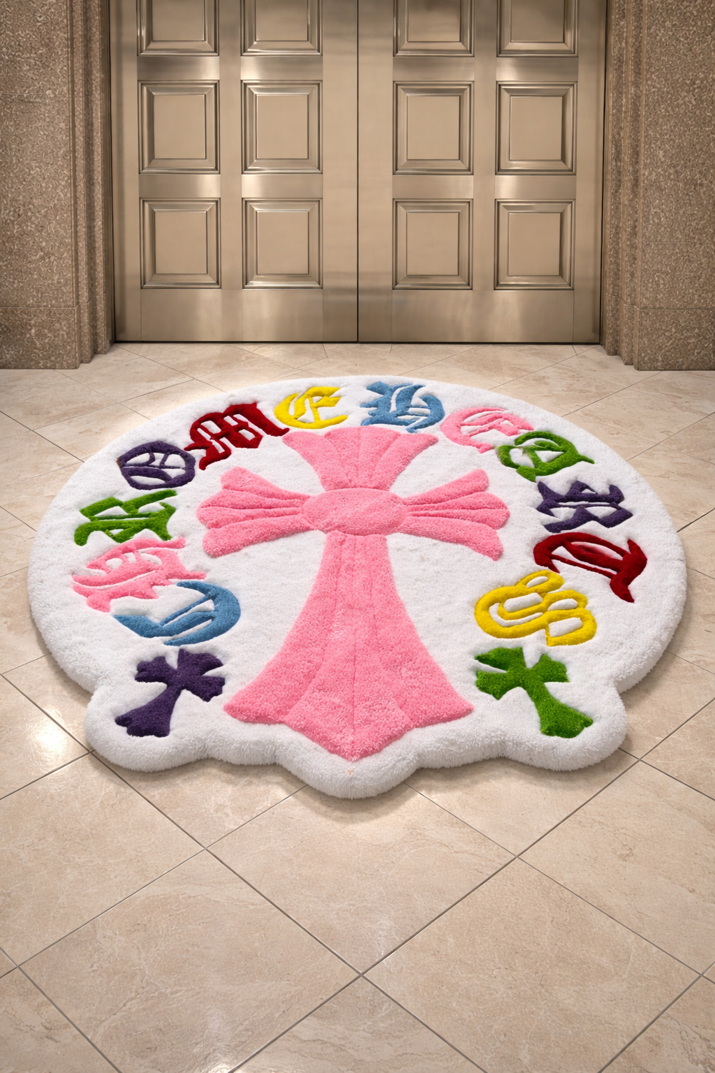 Colorful 3D Cross Rug