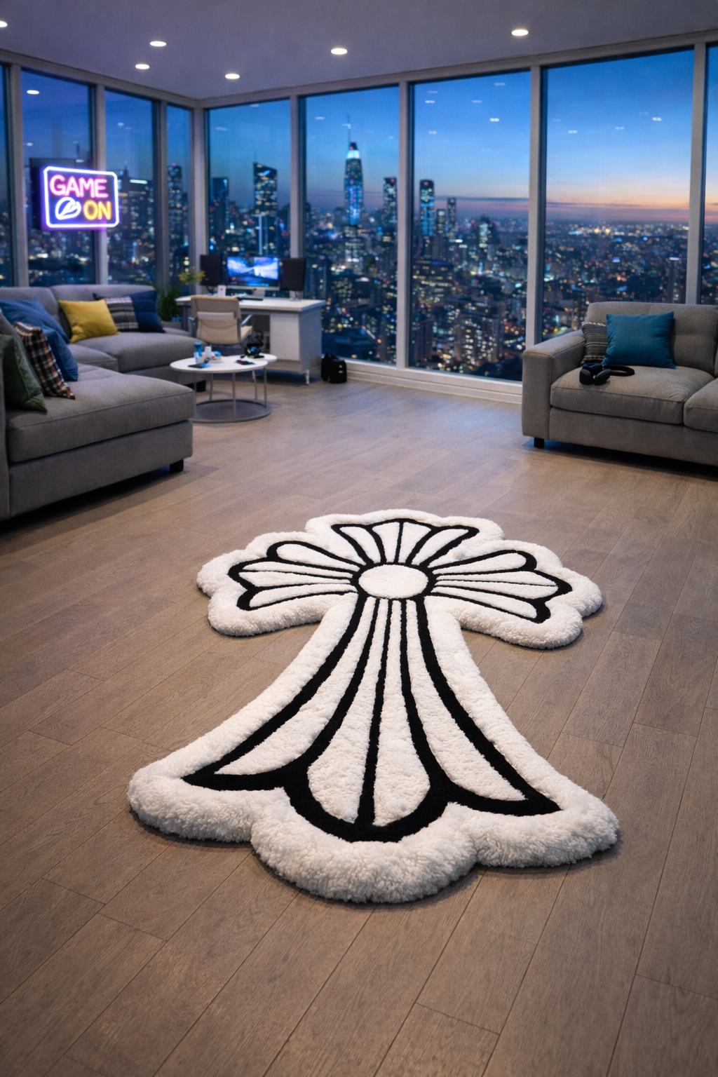 Lined Cross Rug