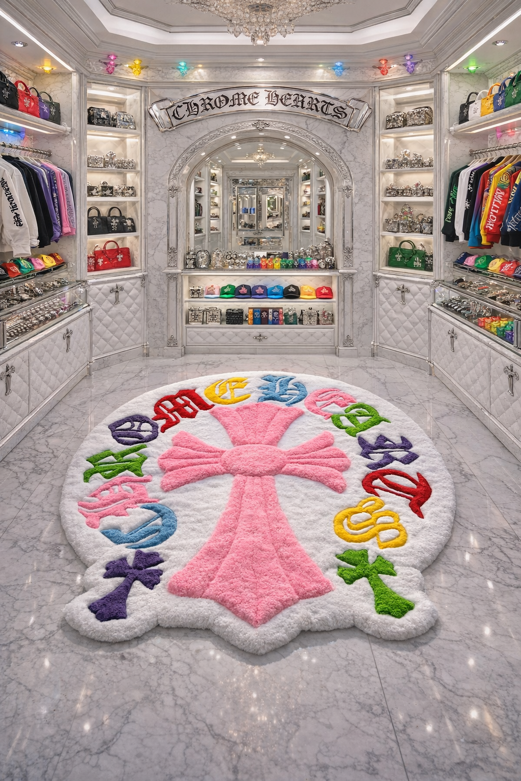 Colorful 3D Cross Rug