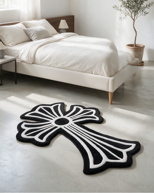 Black Cross Rug