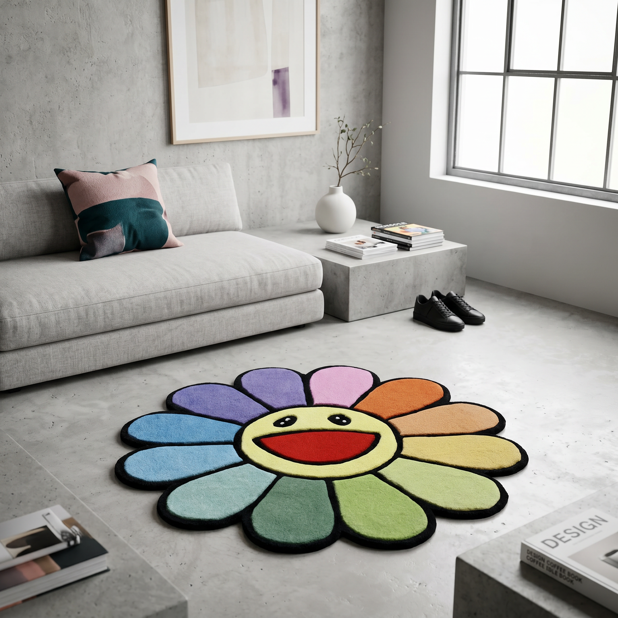 Rainbow Flower Rug
