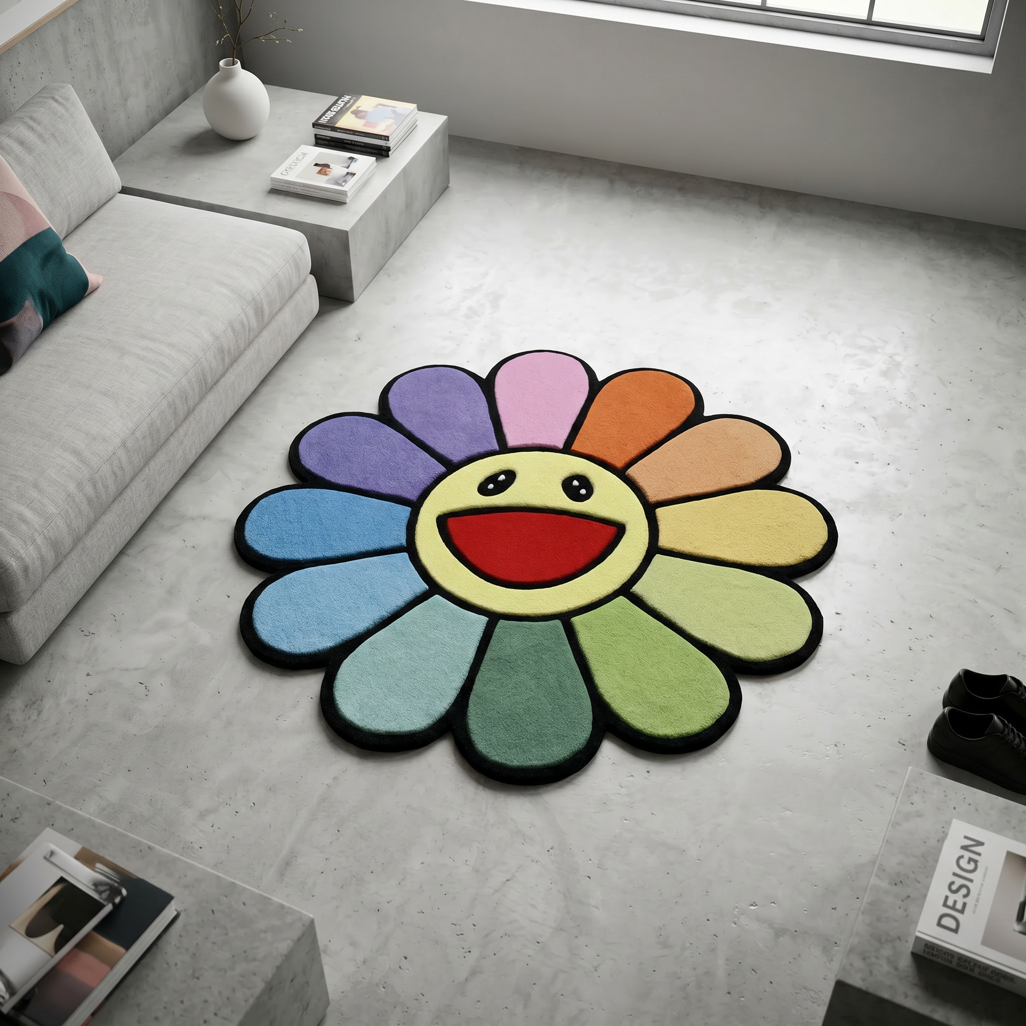 Rainbow Flower Rug
